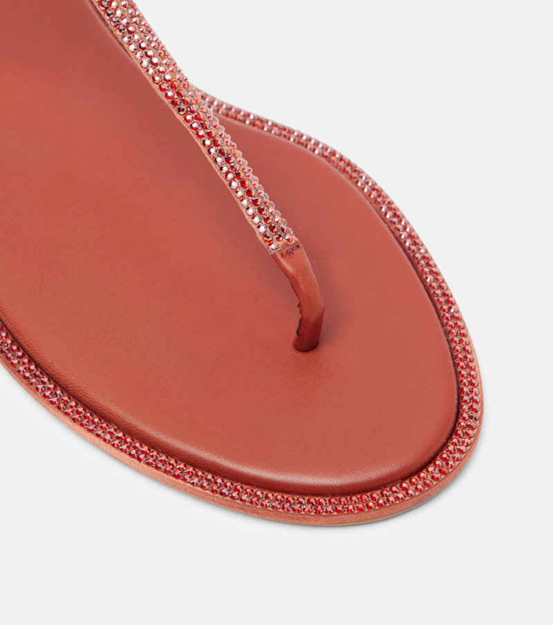 Diana embellished satin thong sandals 5