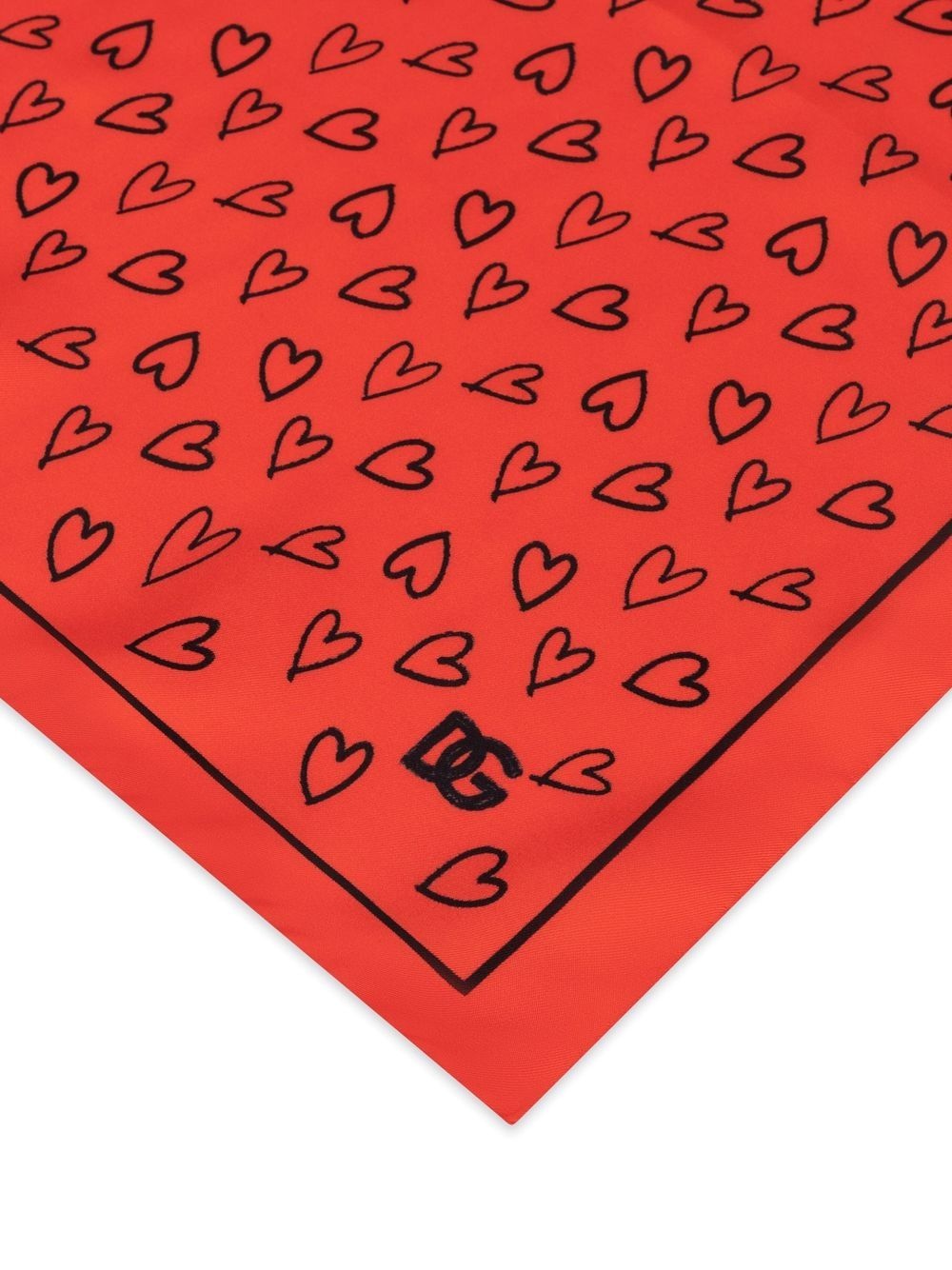 heart-print silk scarf - 3