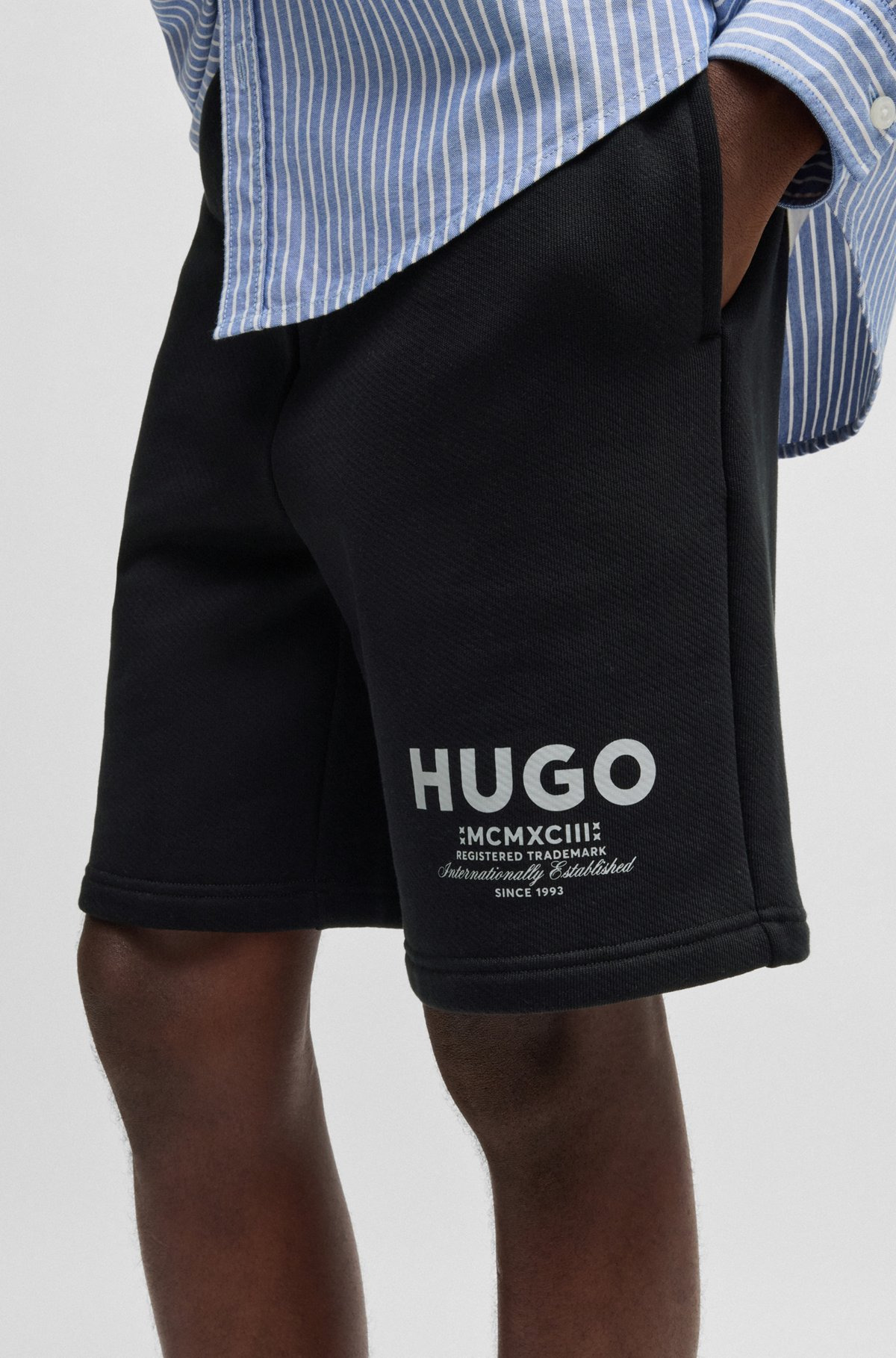 LOOSE-FIT SHORTS IN COTTON TERRY WITH LOGO PRINT - 3