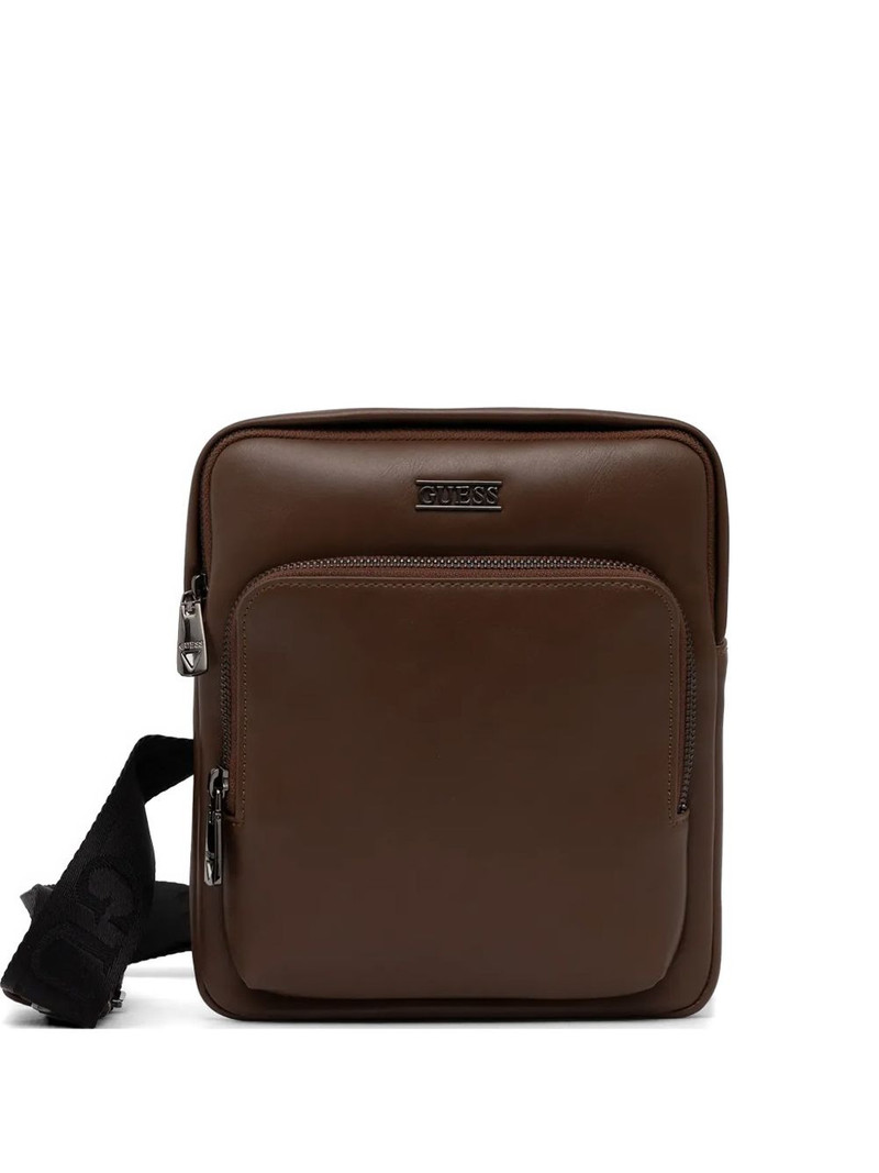 Boston logo-plaque zip-around cross body bag 1