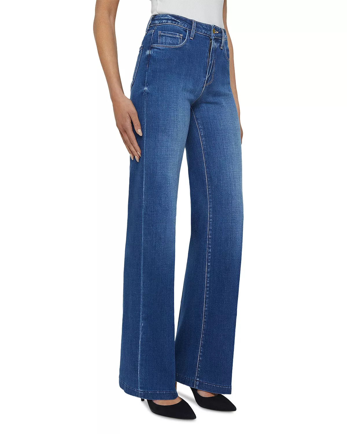 Clayton High Rise Wide Leg Jeans in Kaplan - 4