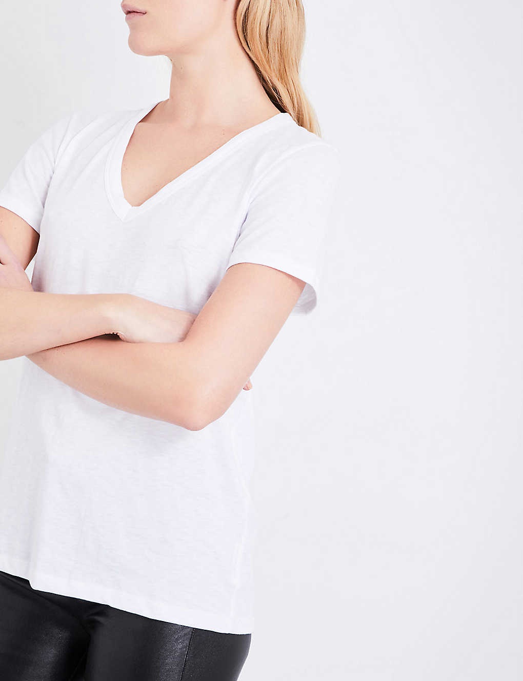 V-neck cotton-jersey t-shirt - 6