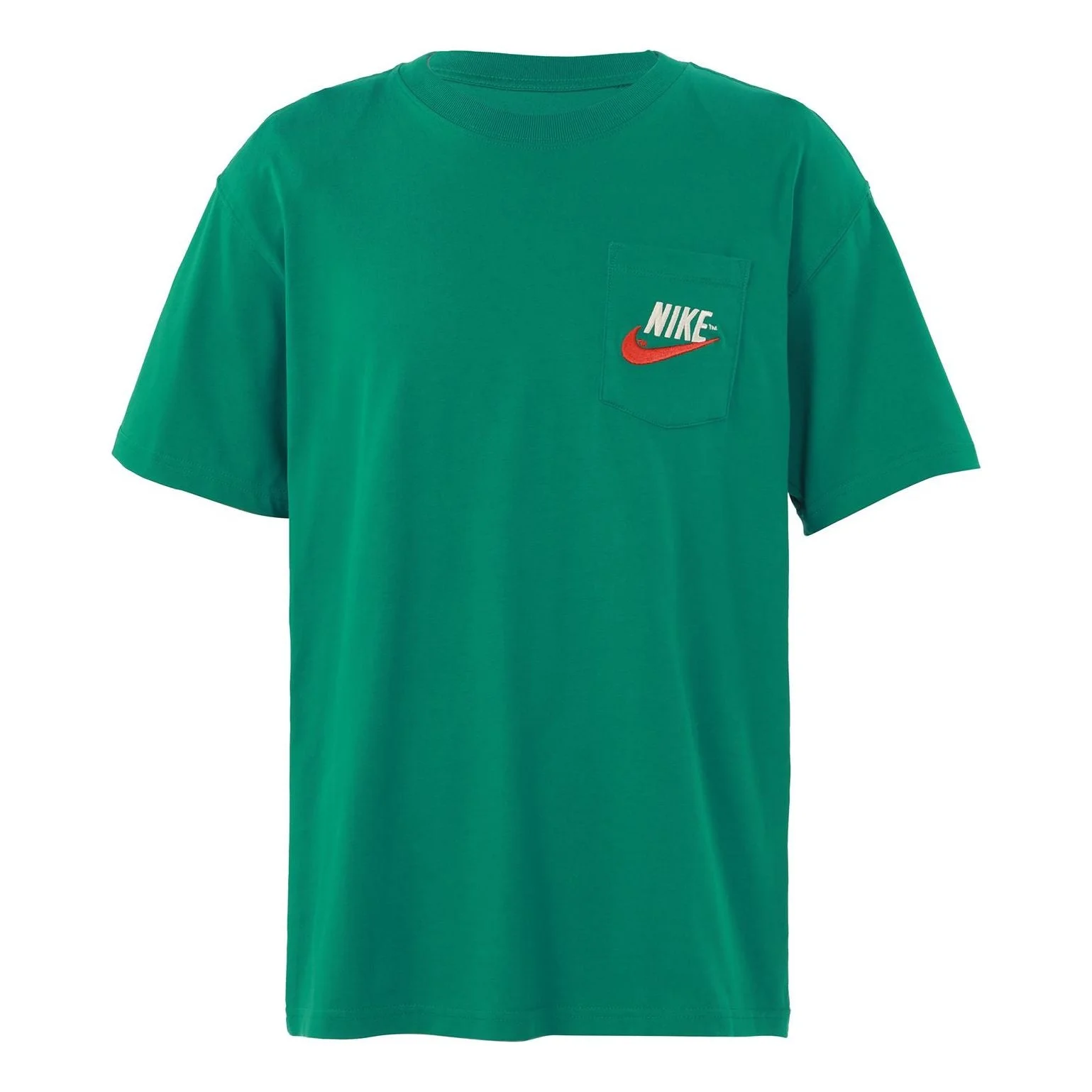 Nike Sportswear Casual Sports Breathable Back Large Logo Round Neck Short Sleeve Malachite Green DM6 - 1