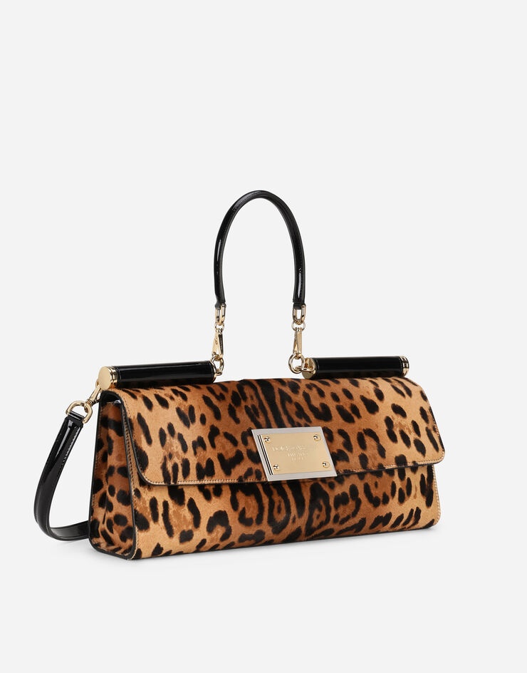 90es Sicily bag in leopard-print pony hair - 3