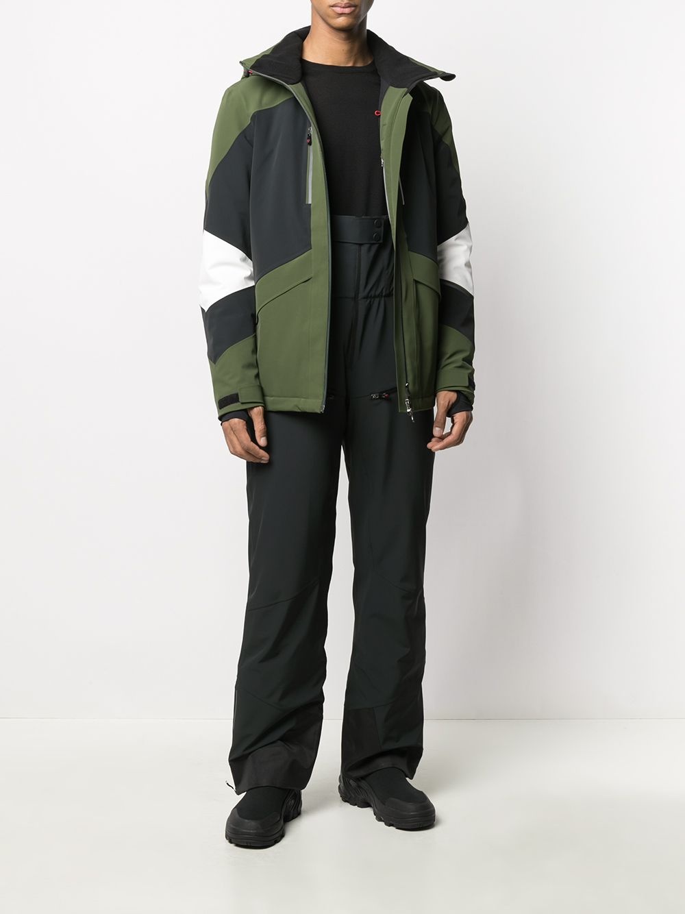 colour-block panelled hooded jacket - 2