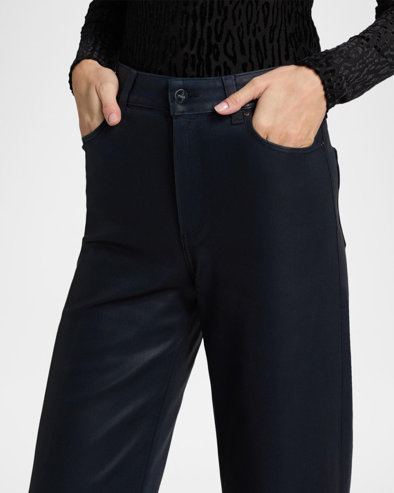 Anessa Coated High-Rise Wide-Leg Jeans 5