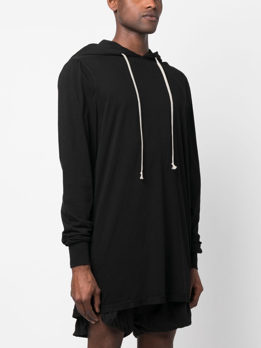 longline cotton hoodie - 3