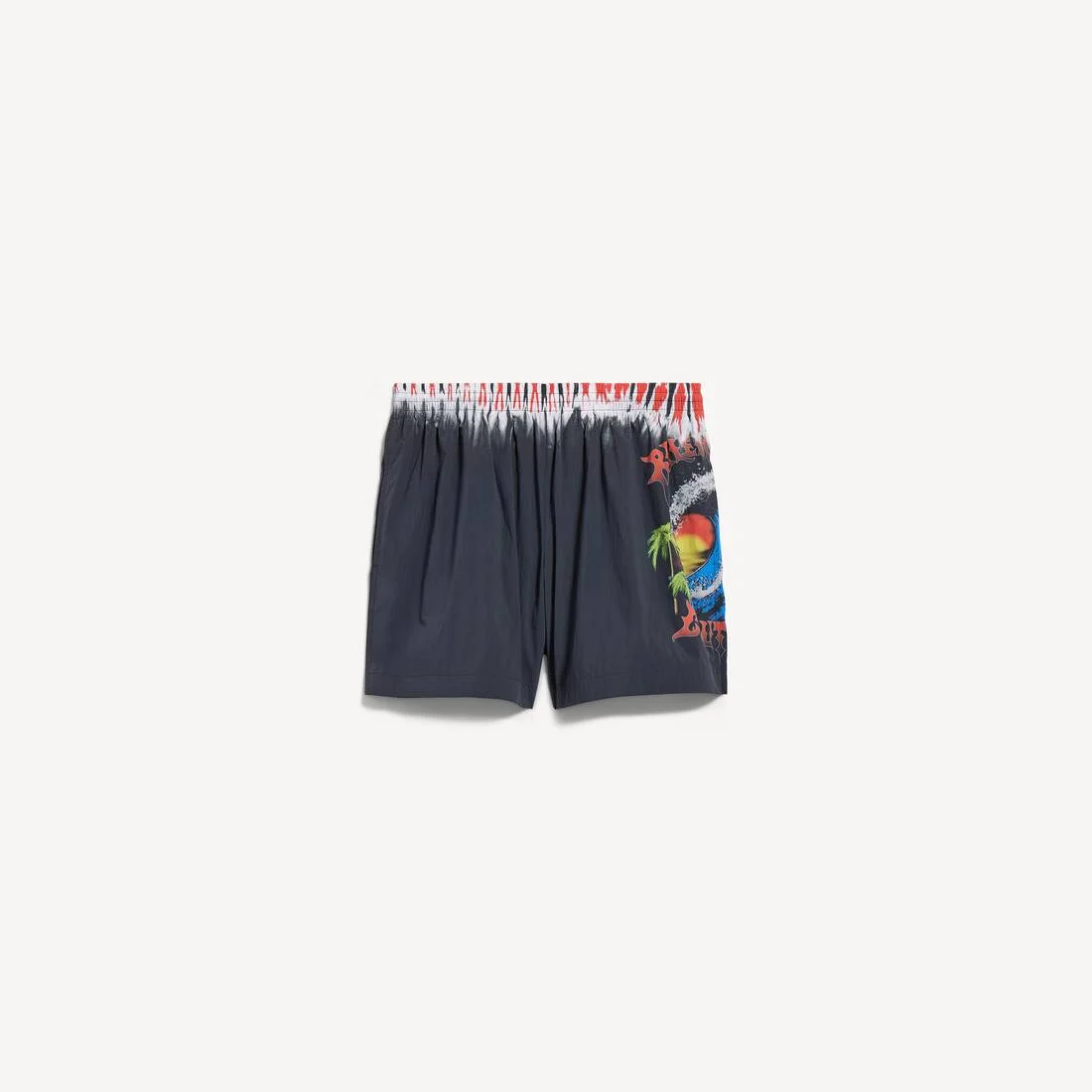 Men's Extreme Tie Dye Swim Shorts in Black - 1