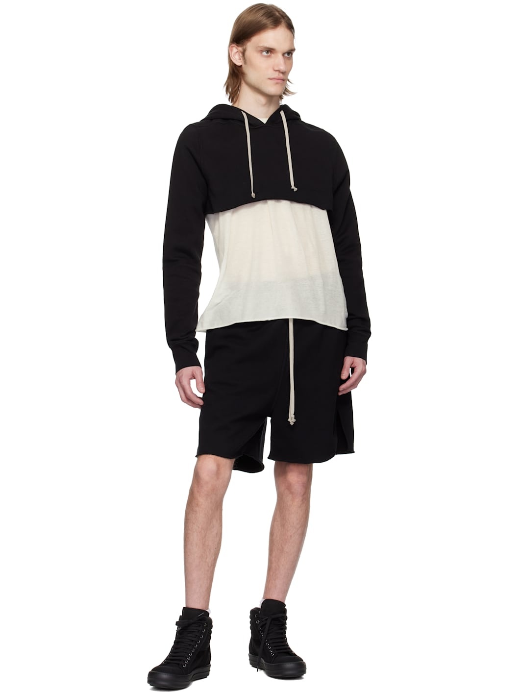 Black Hollywood Cropped Hoodie - 4