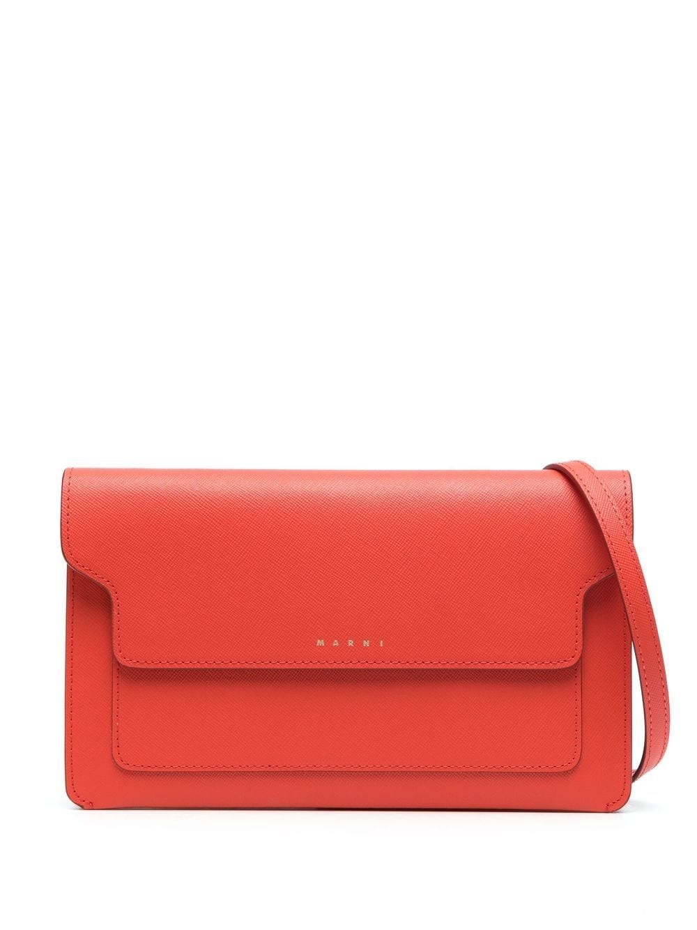 logo-print leather crossbody bag - 1