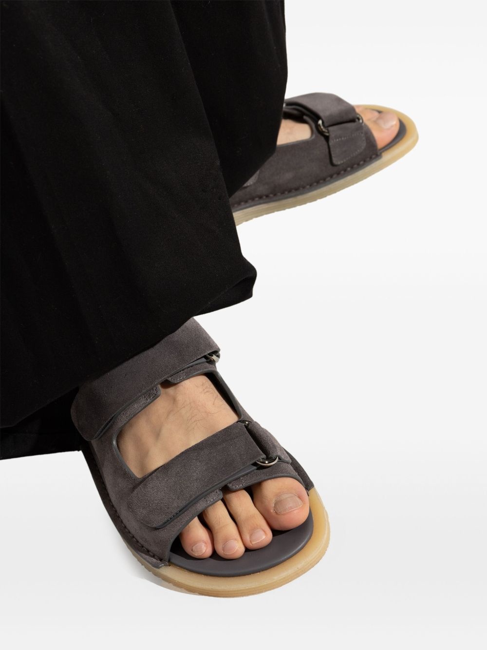 touch-strap leather sandals - 6