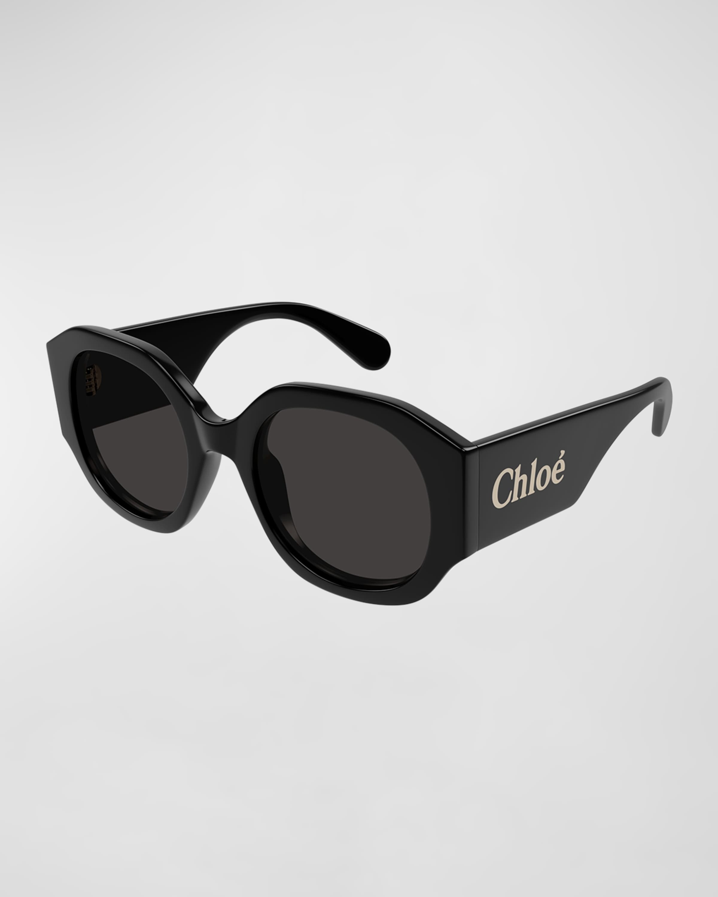 Logo Acetate Round Sunglasses - 1