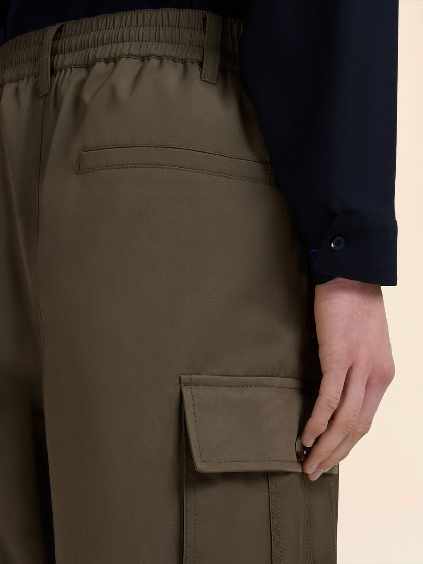 DEEP GREEN WATER-REPELLENT TAFFETA CARGO PANTS - 4