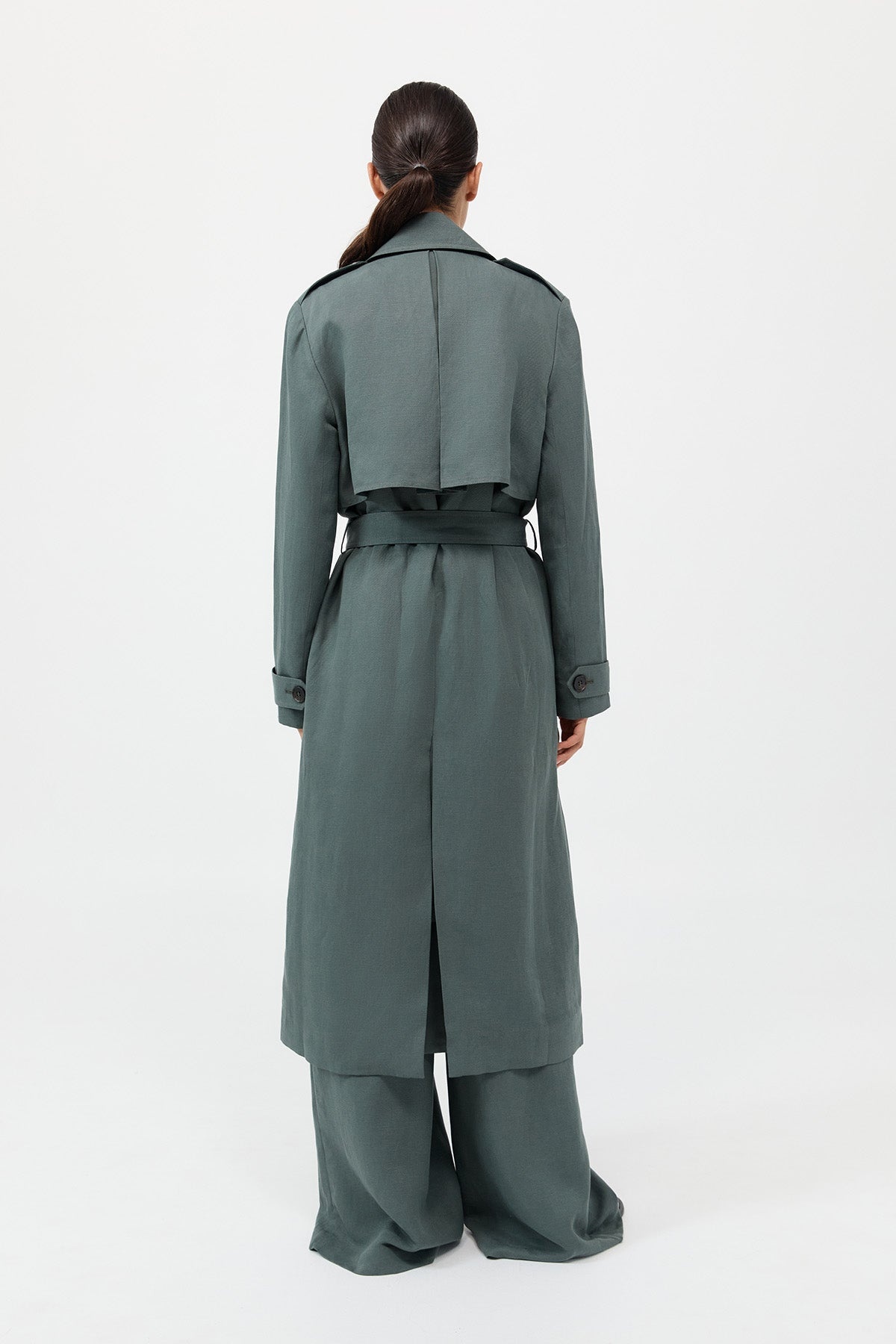Soft Tailored Trench - Balsam Green - 4