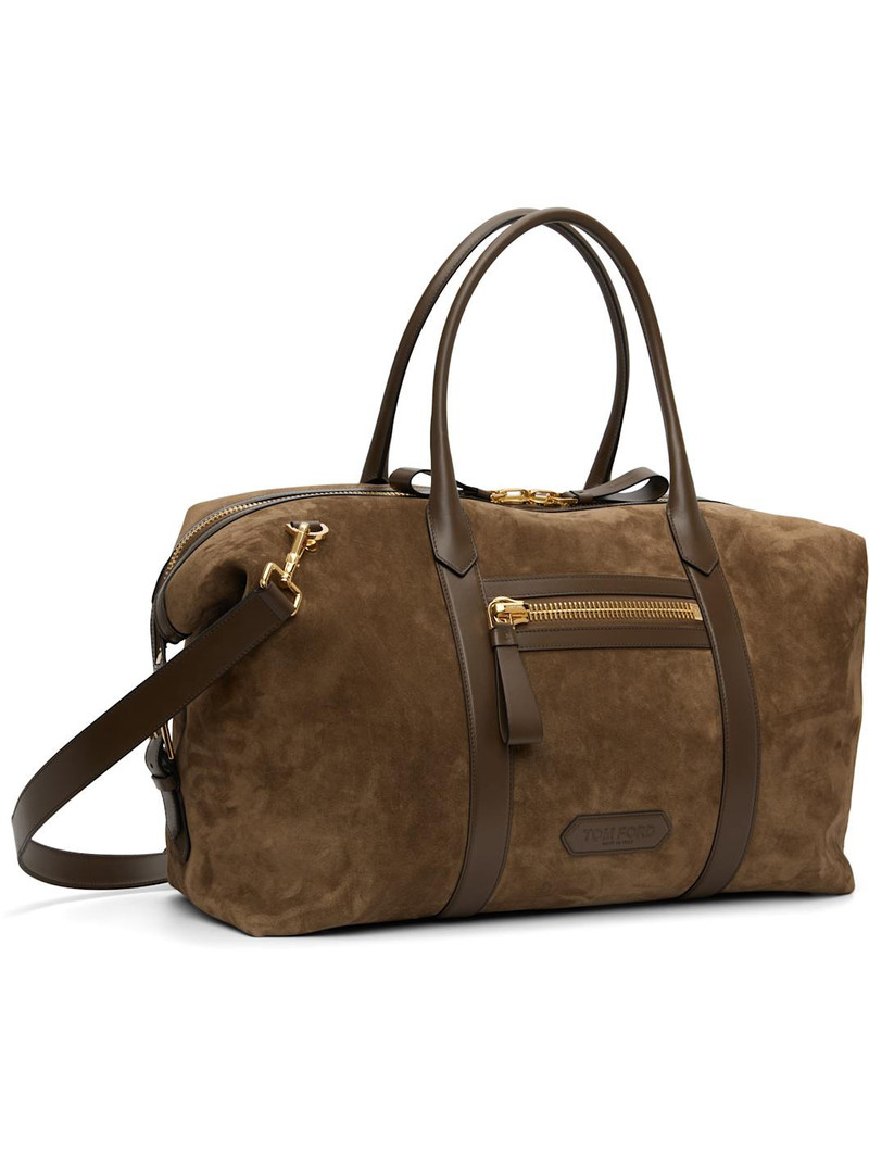 TOM FORD Taupe Buckley Holdall Duffle Bag outlook