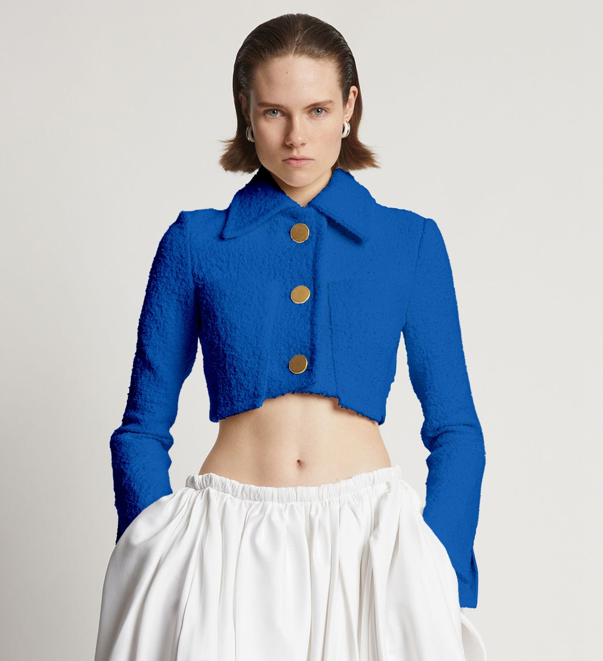 Boucle Tweed Crop Jacket - 2