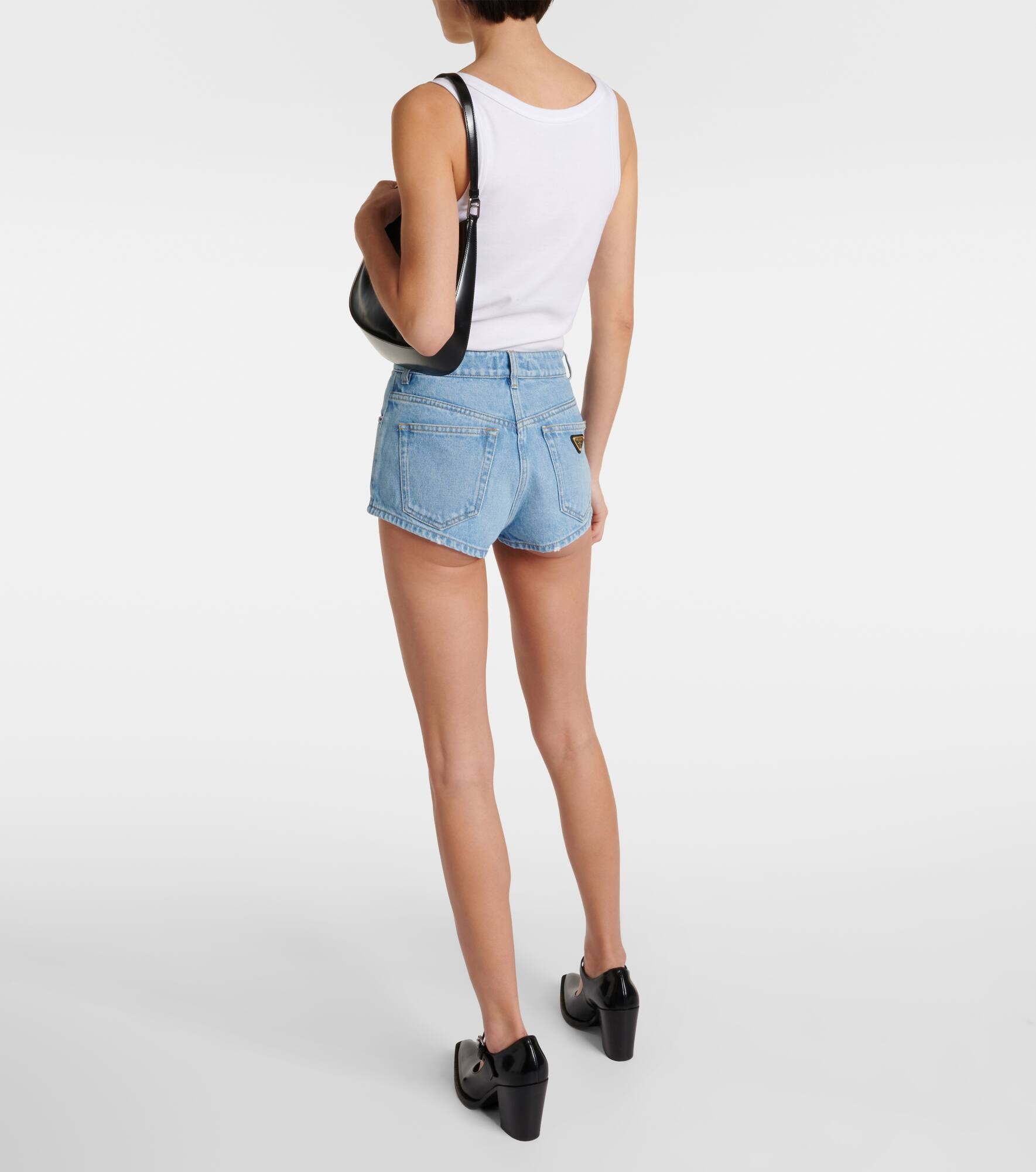 High-rise denim shorts - 3