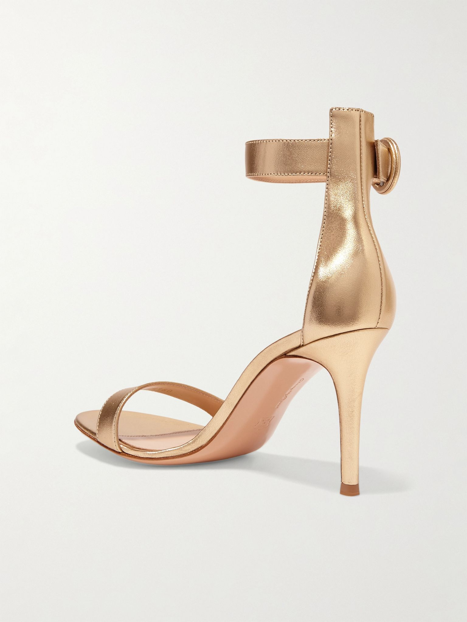 Portofino 85 metallic leather sandals Gold - 3