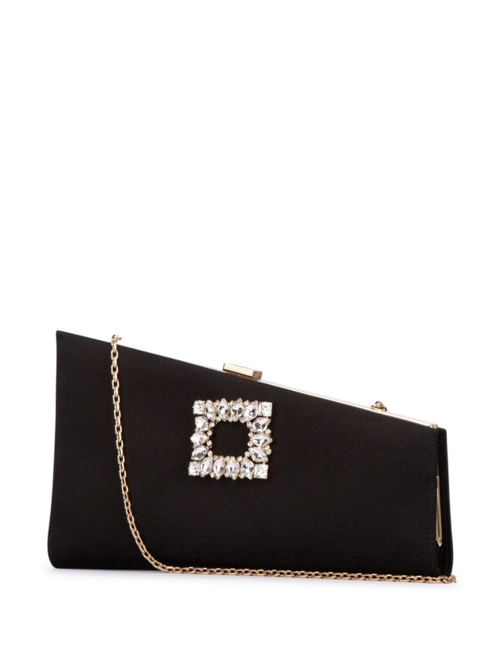 asymmetrical strass buckled clutch - 3