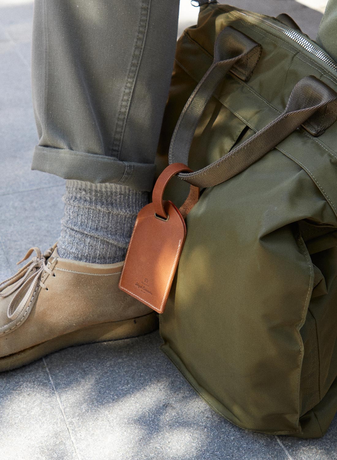 Leather Luggage Tag in Tan - 6