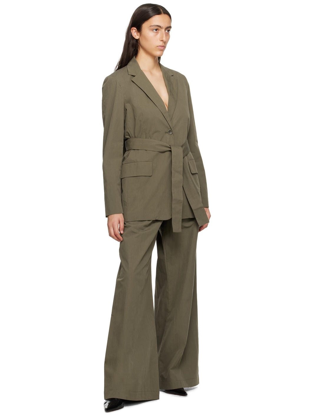 Khaki Proenza Schouler White Label Blazer - 4