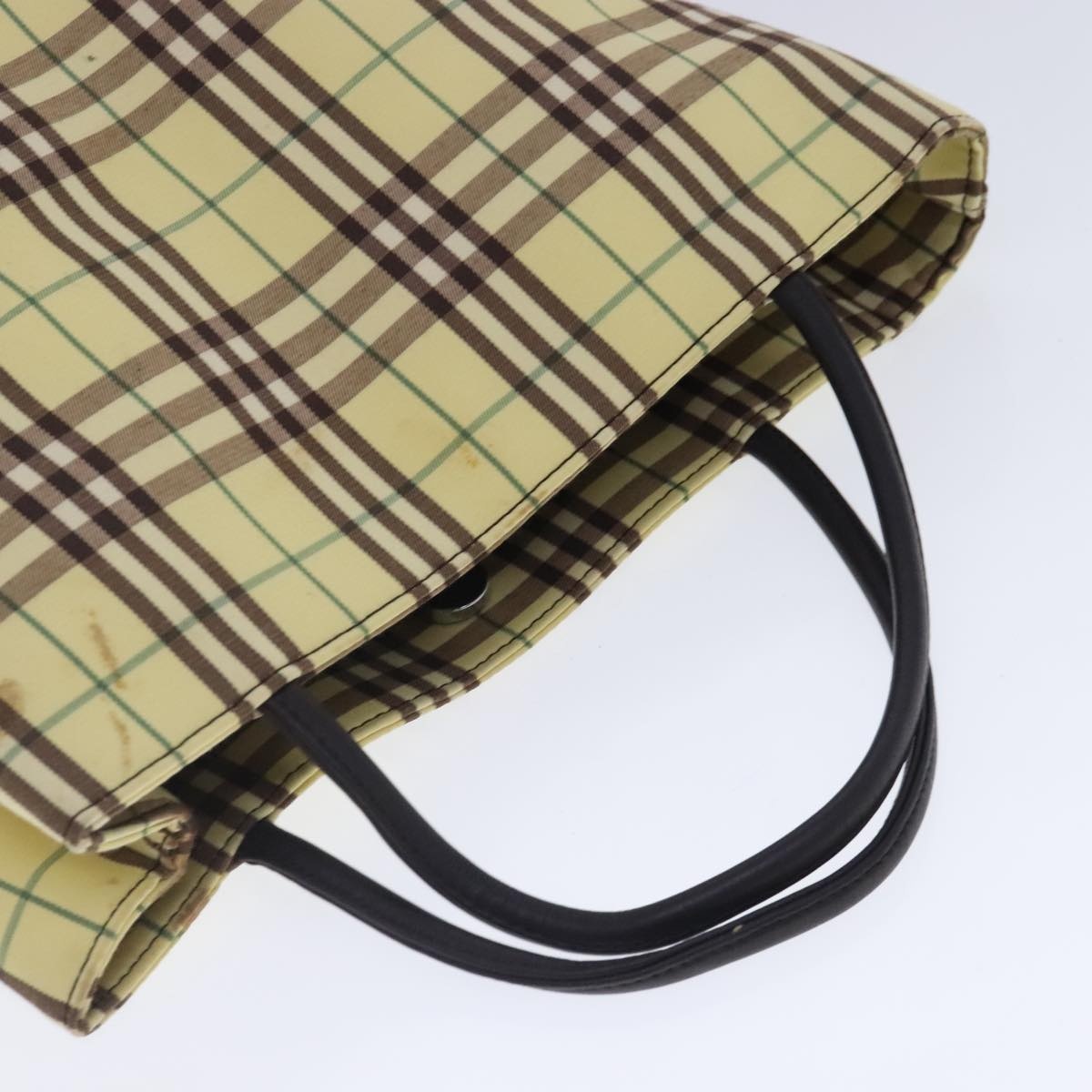 Burberry Nova Check Hand Bag Canvas Yellow Silver - 6