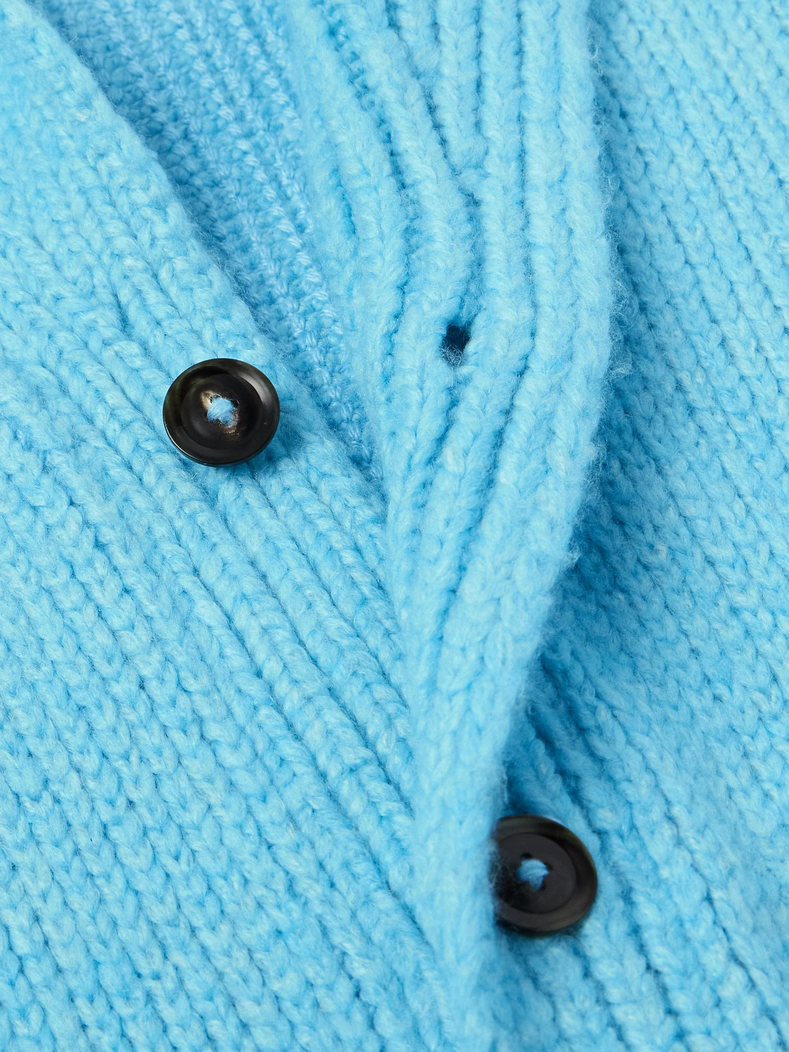 Shawl-Collar Cashmere Cardigan Light blue - 4