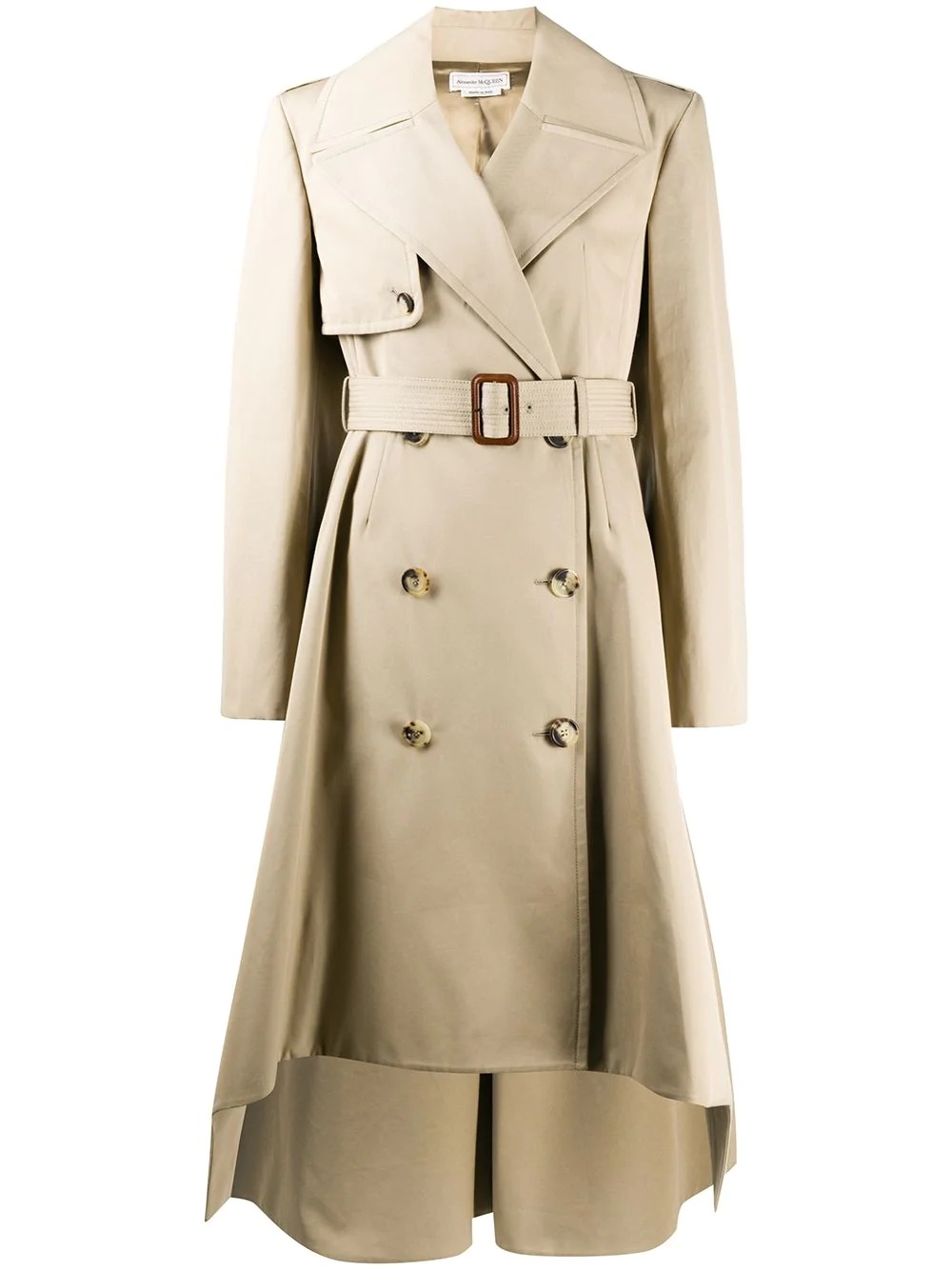 button-front trench coat - 1