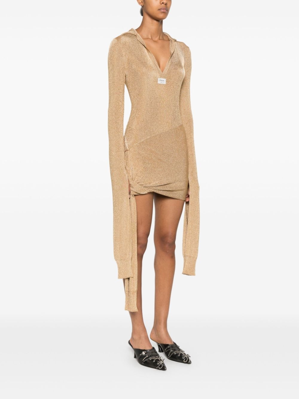 knotted mini dress - 3