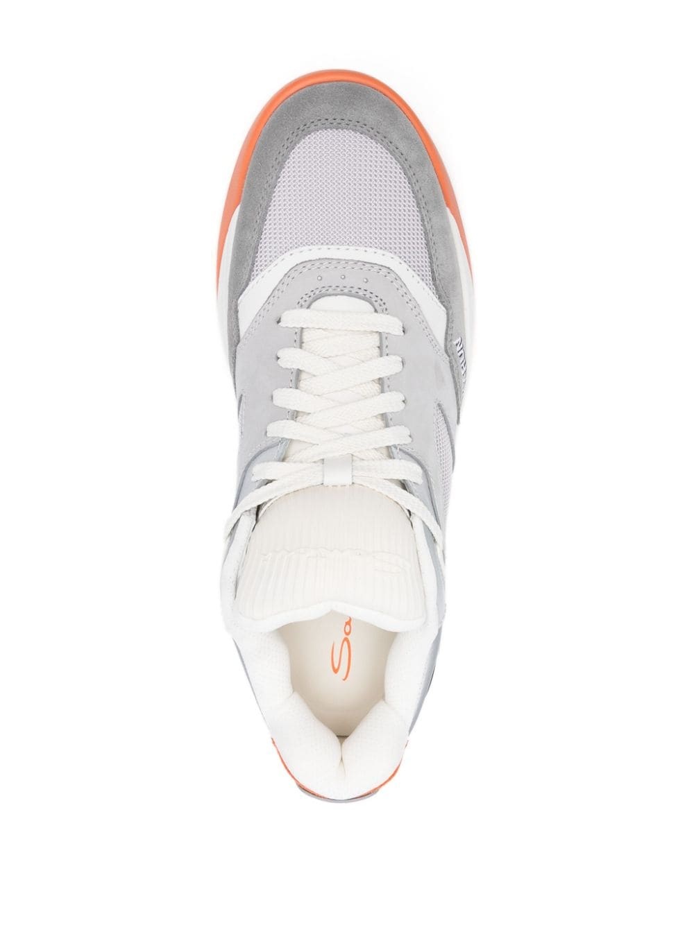 logo-embroidered panelled sneakers - 4