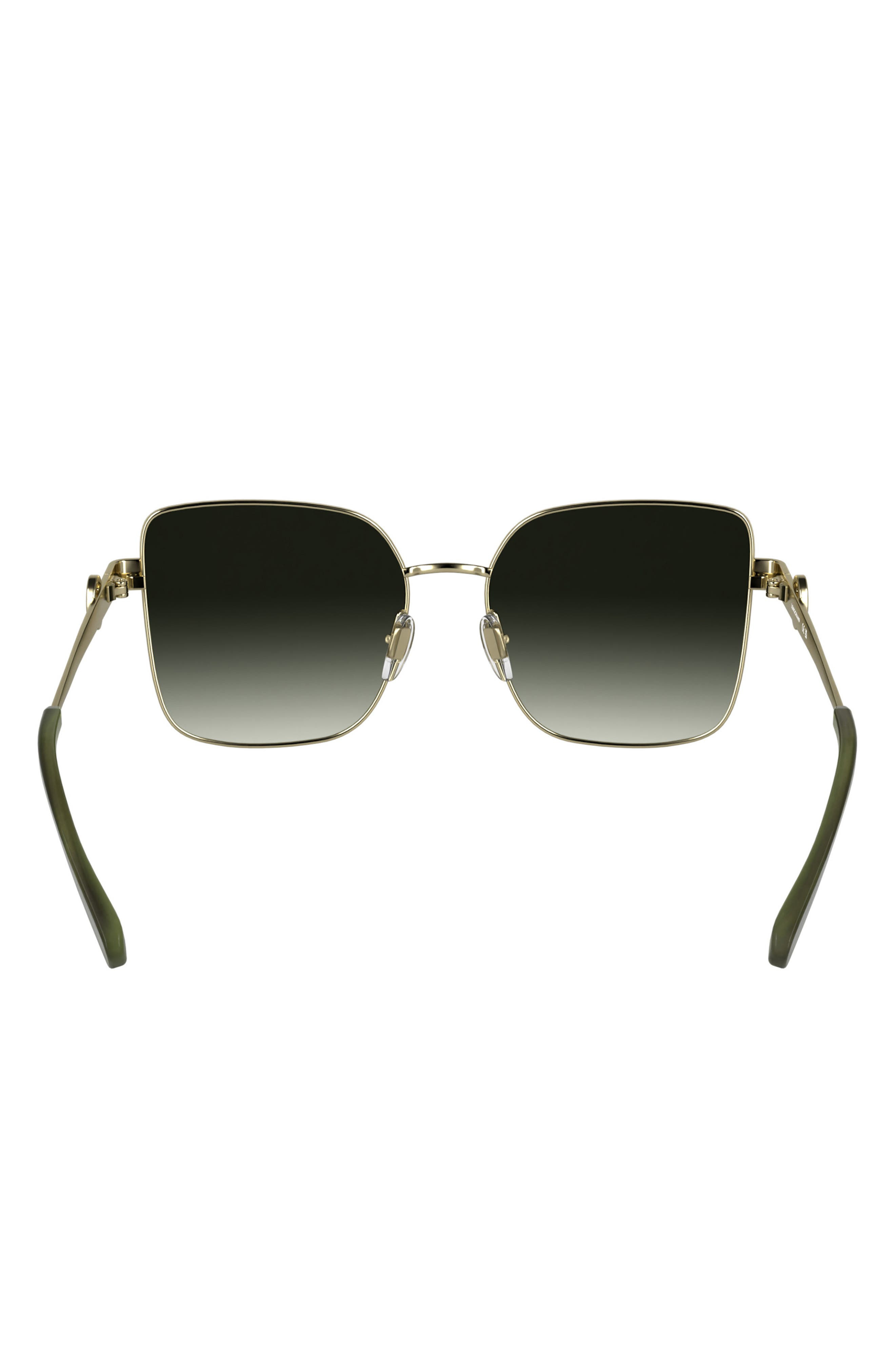 Longchamp Medallion 56mm Butterfly Sunglasses in Gold/Gradient Khaki at Nordstrom - 5