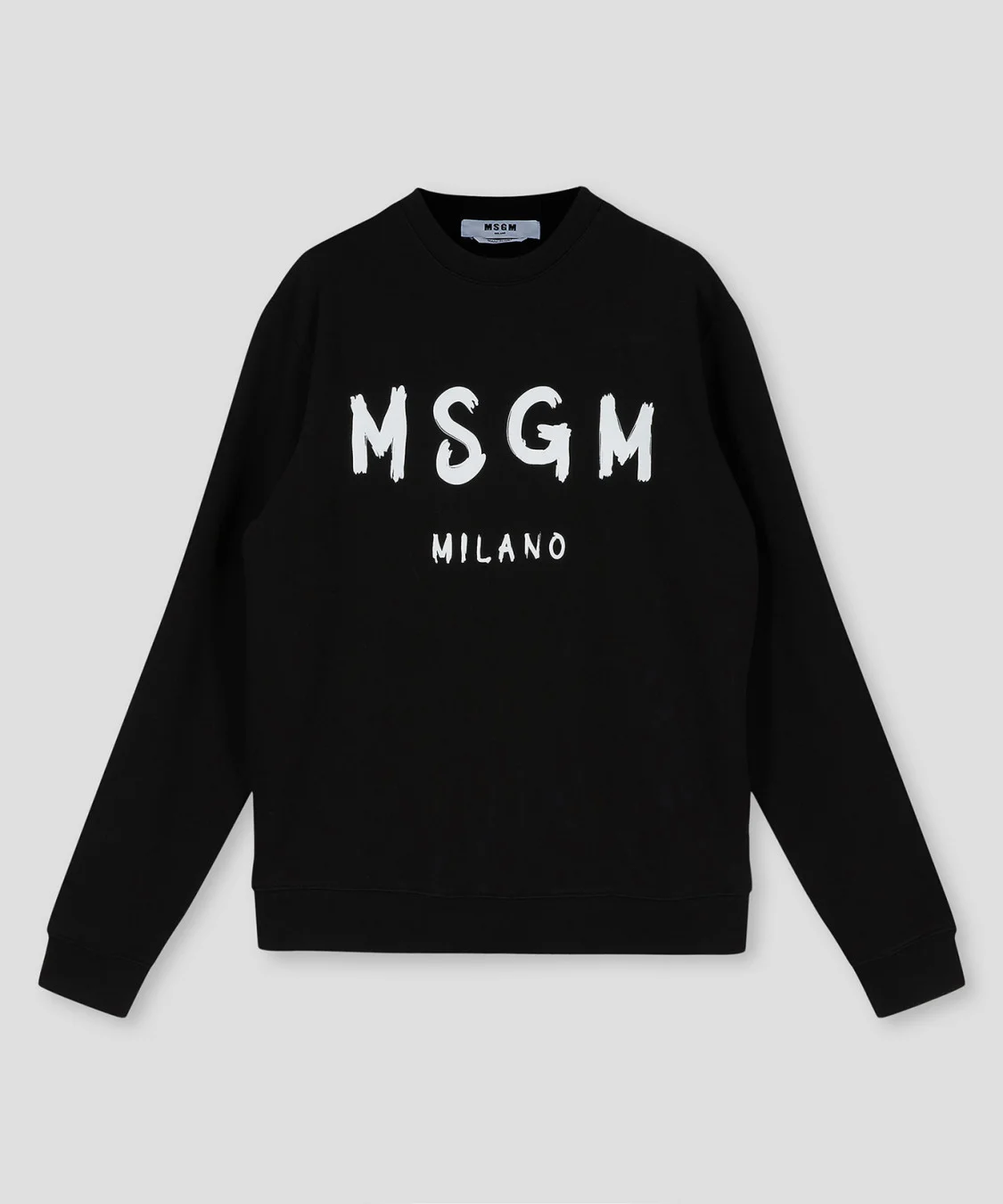 Black crew neck sweatshirt with brushstroke logo - 1