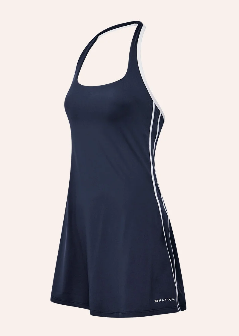 SCOUT HALTER DRESS IN DARK NAVY - 1