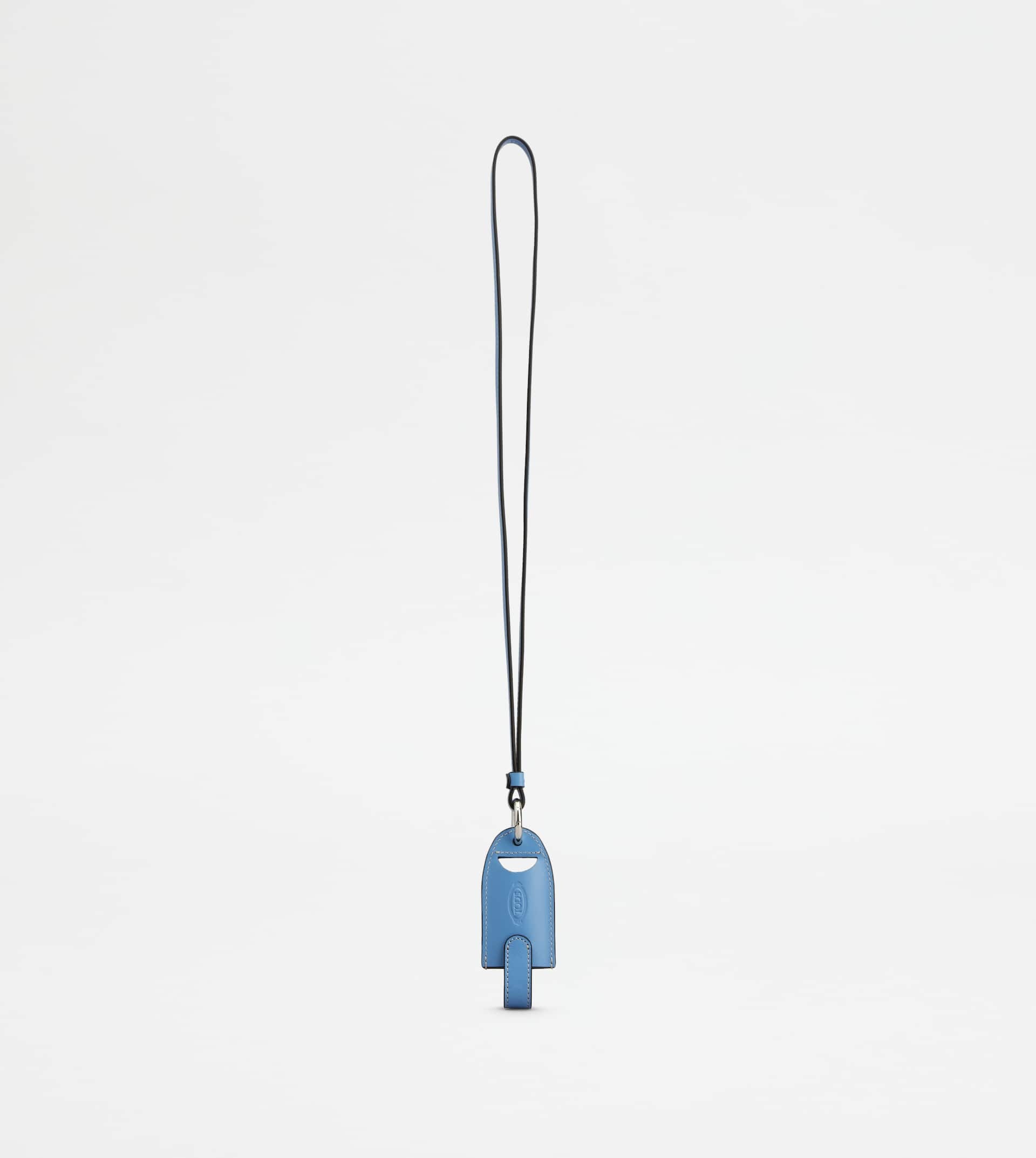 NECK LIPSTICK HOLDER IN LEATHER - LIGHT BLUE - 2