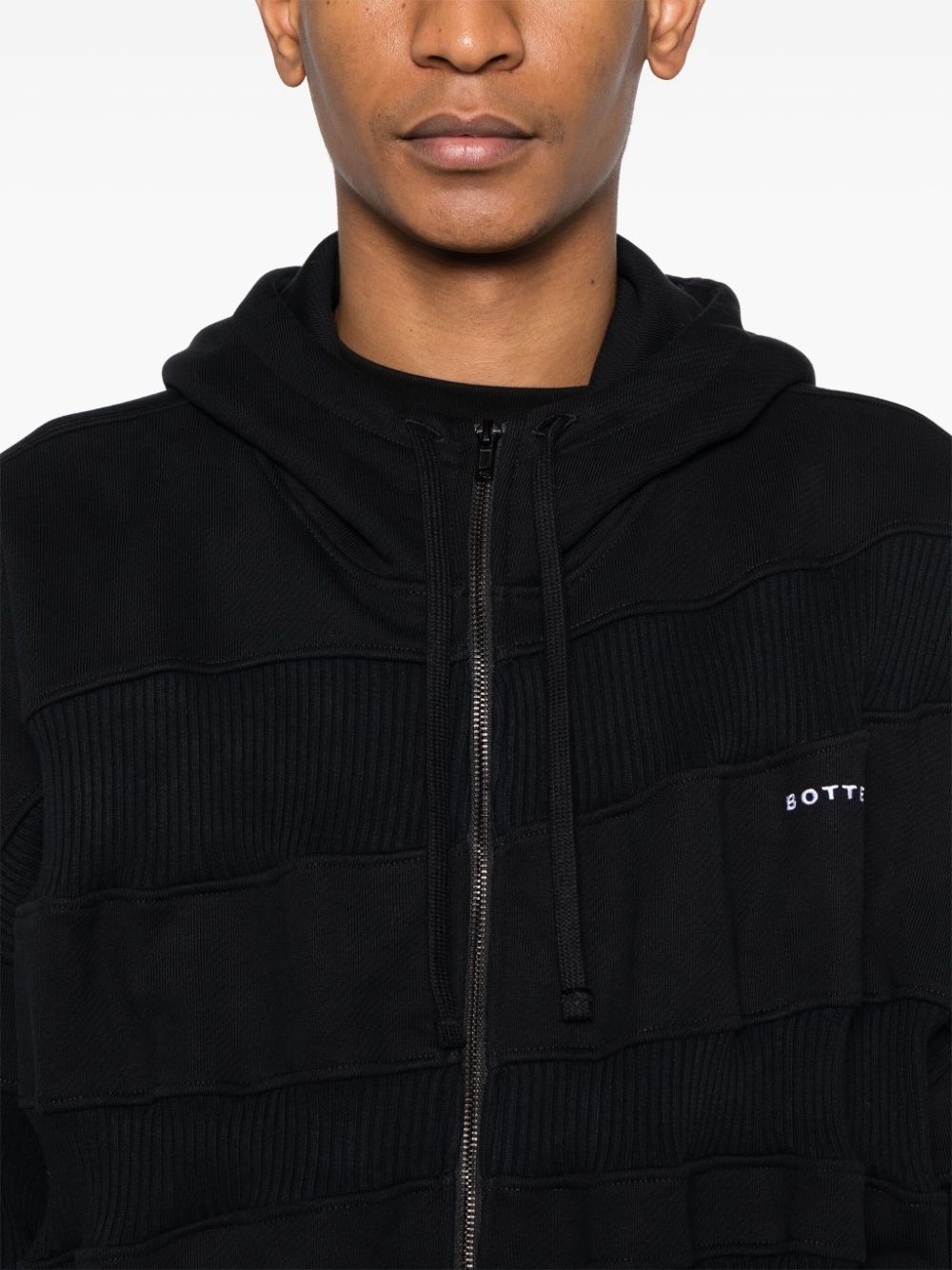 ribbed-panels hoodie - 5