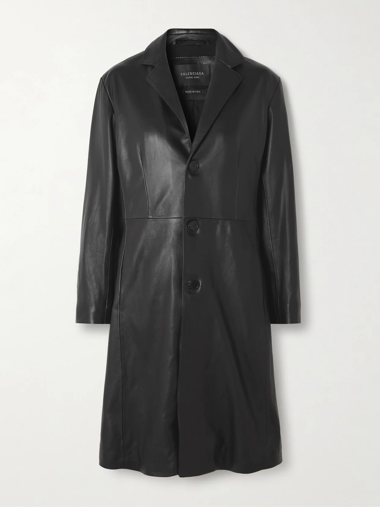 Paneled Leather Coat - 1