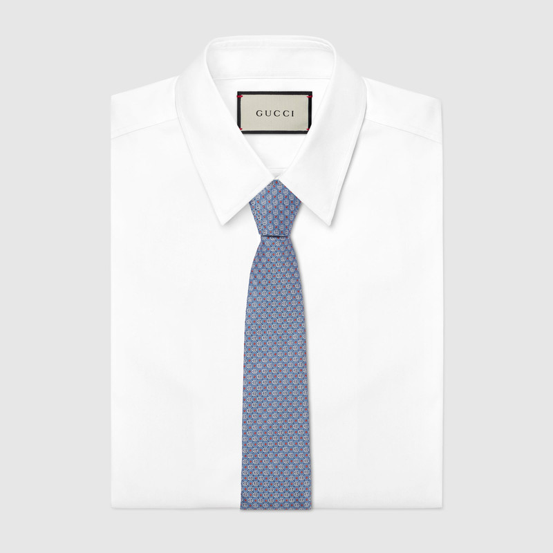 GUCCI Double G silk jacquard tie outlook