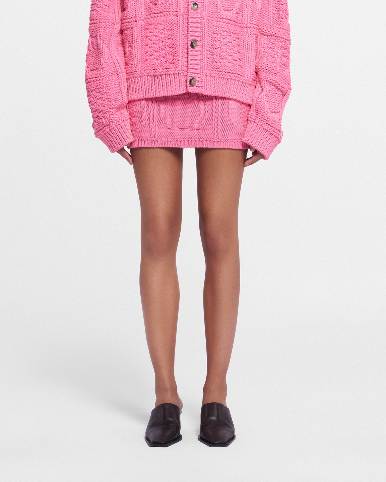Cable-Knit Cotton-Blend Mini Skirt - 4
