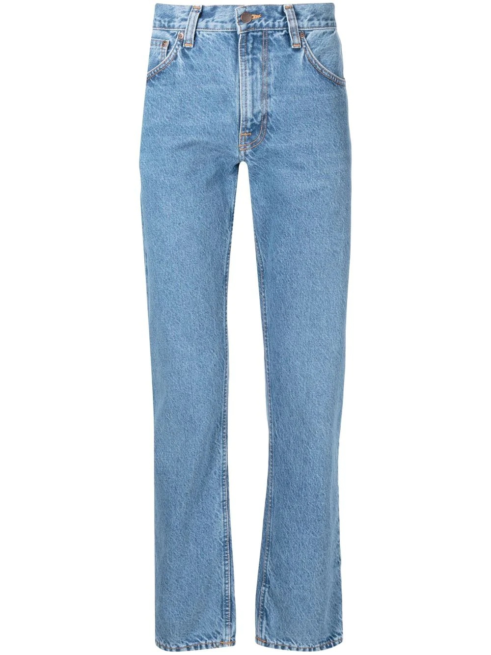 high-rise straight-leg jeans - 1