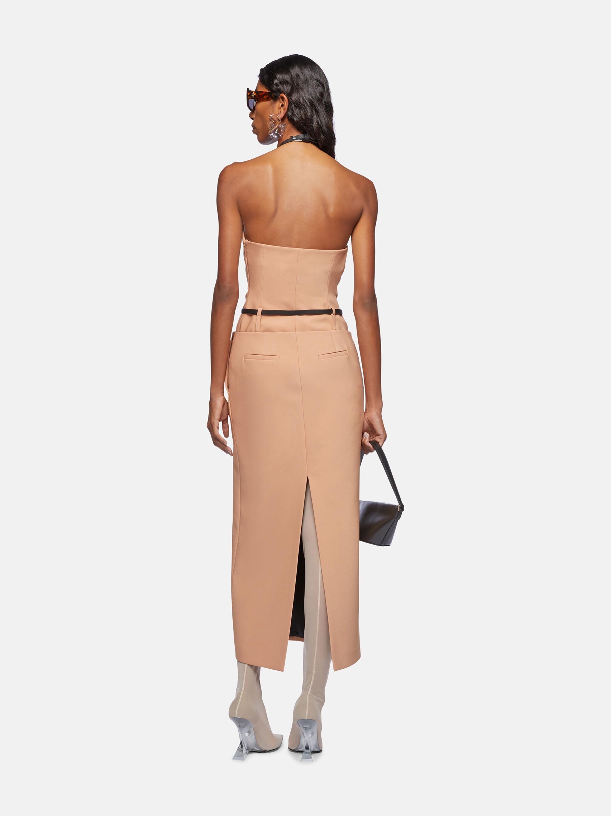 NUDE MIDI SKIRT - 3