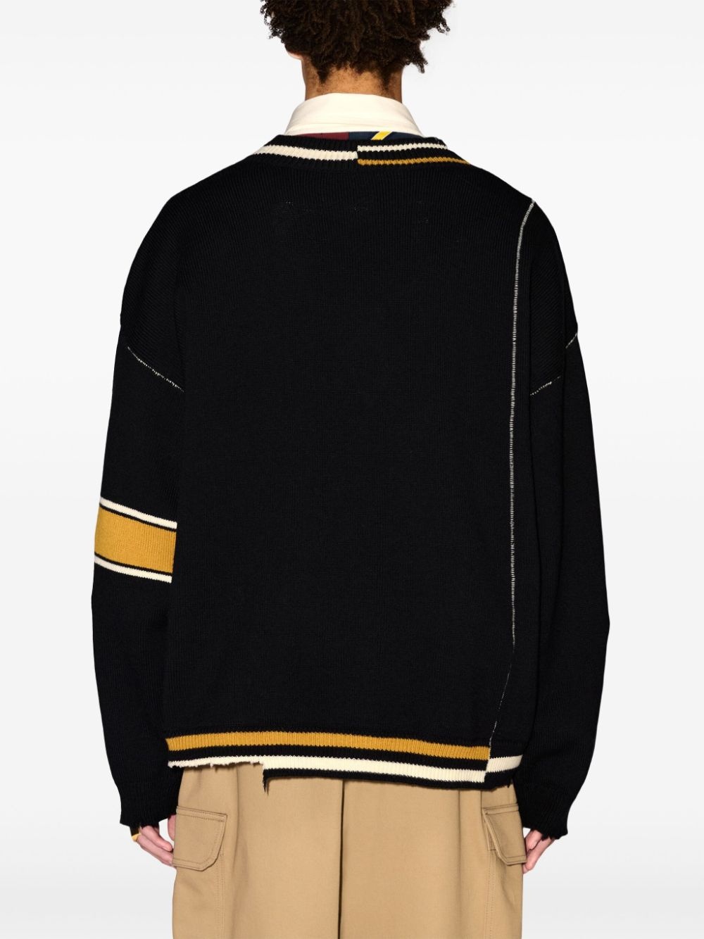 raw-cut striped jumper - 5