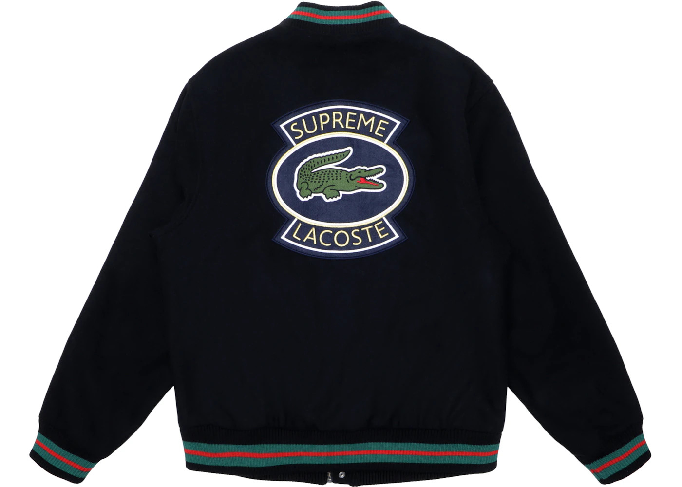 Supreme LACOSTE Wool Varsity Jacket Black - 2