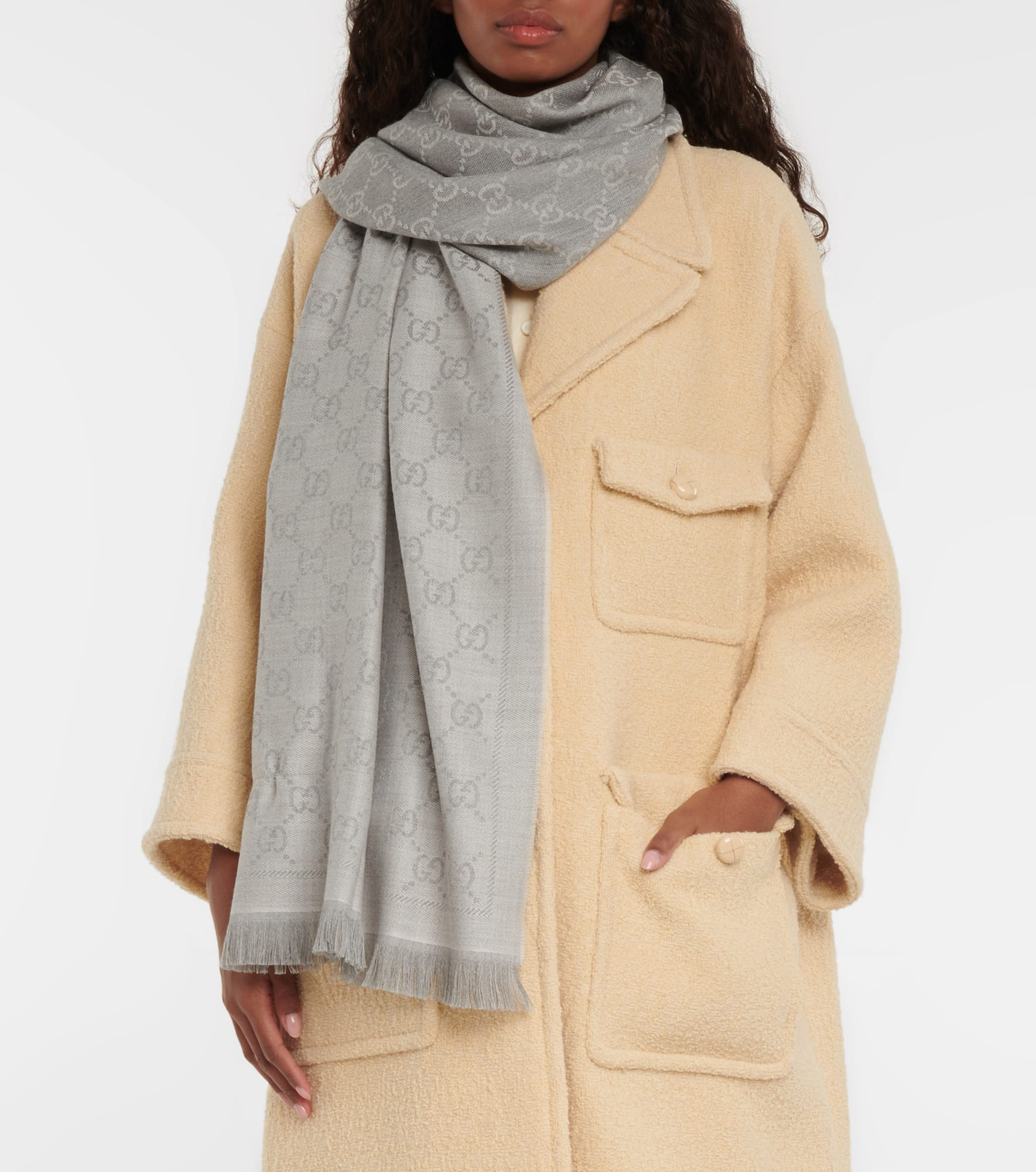 GG wool jacquard scarf - 2