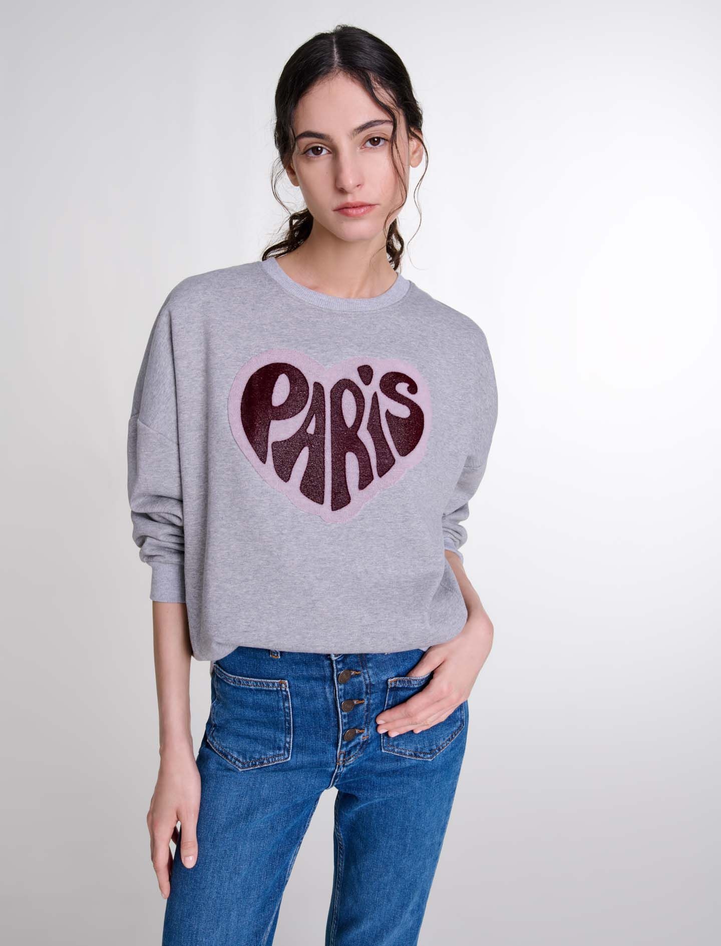 Paris heart patch sweatshirt - 5