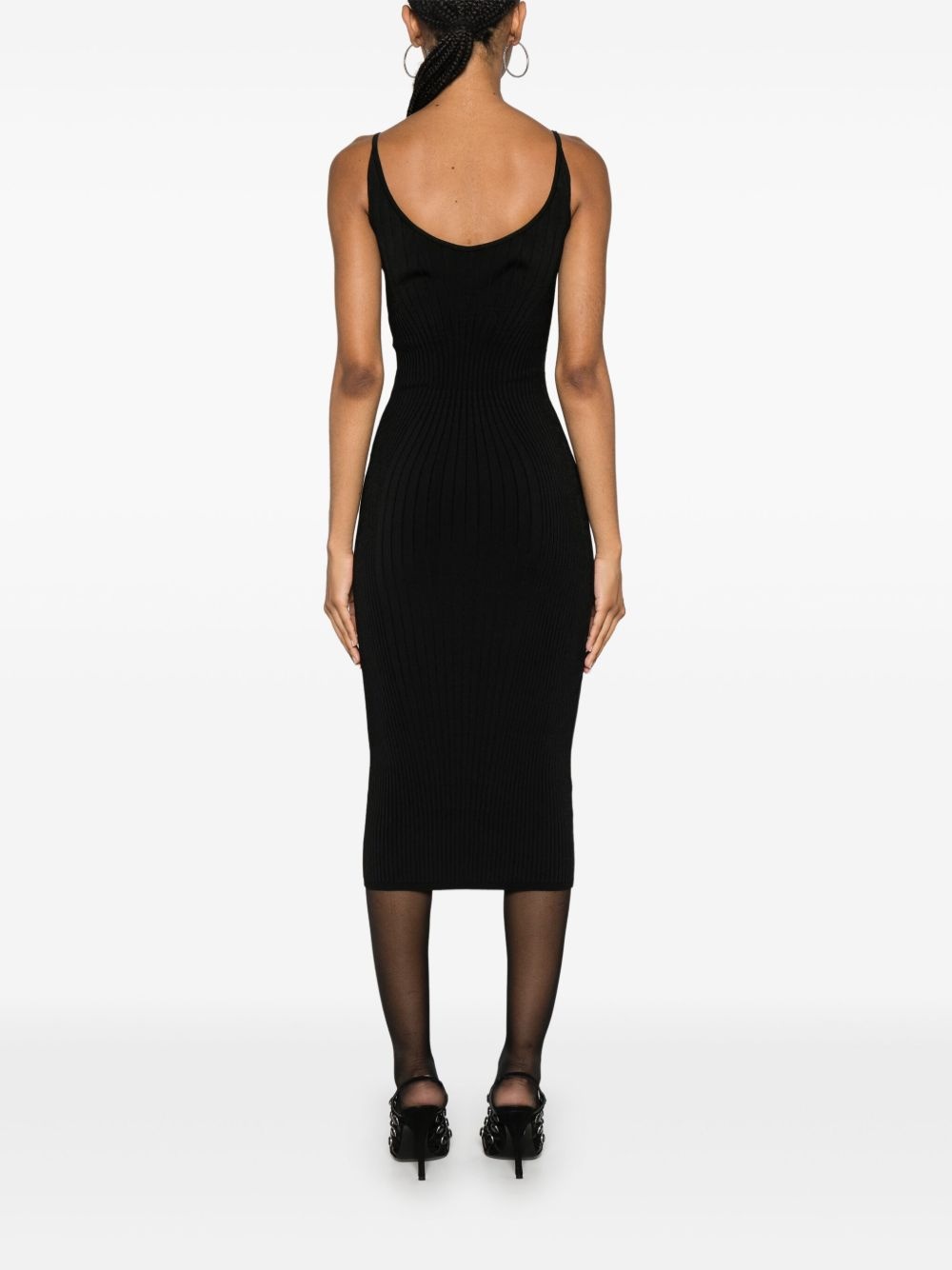 sleeveless knitted midi dress - 4