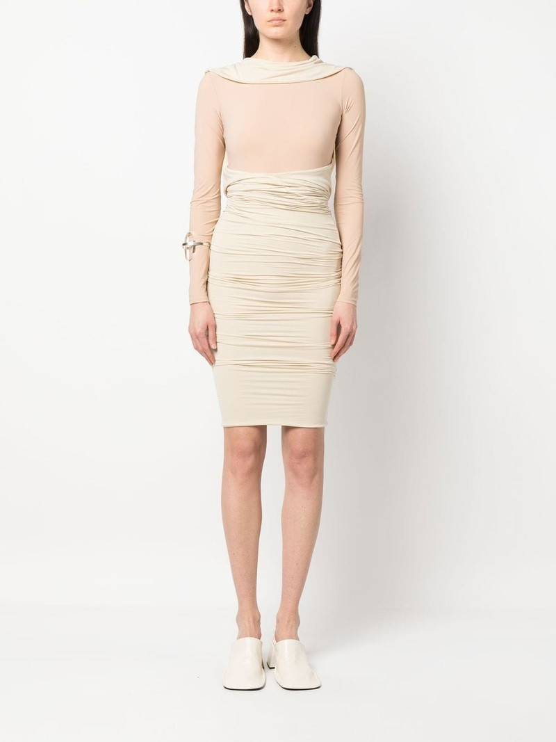 MM6 Maison Margiela long-sleeve ruched dress outlook