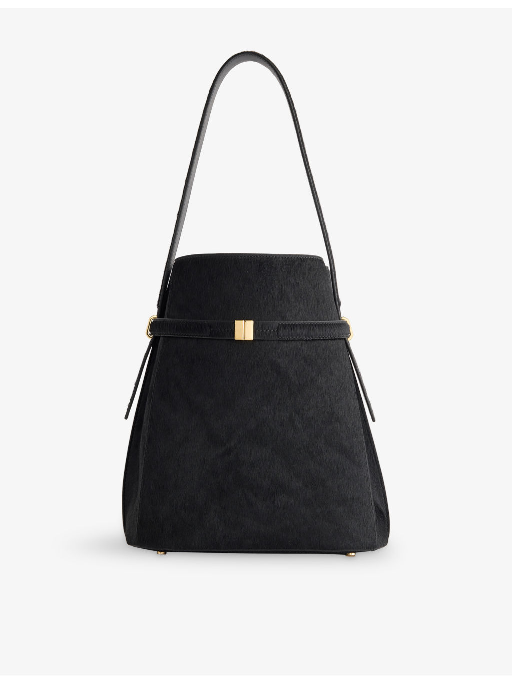 Belted Pony Hair Leather Tote Bag - 1