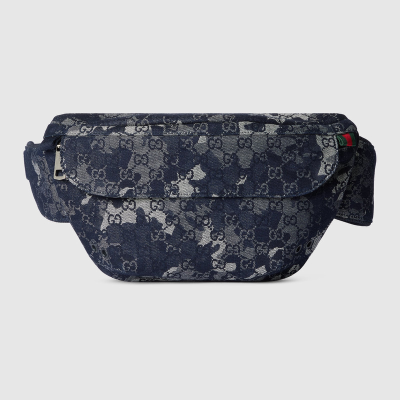 GG denim large belt bag 1