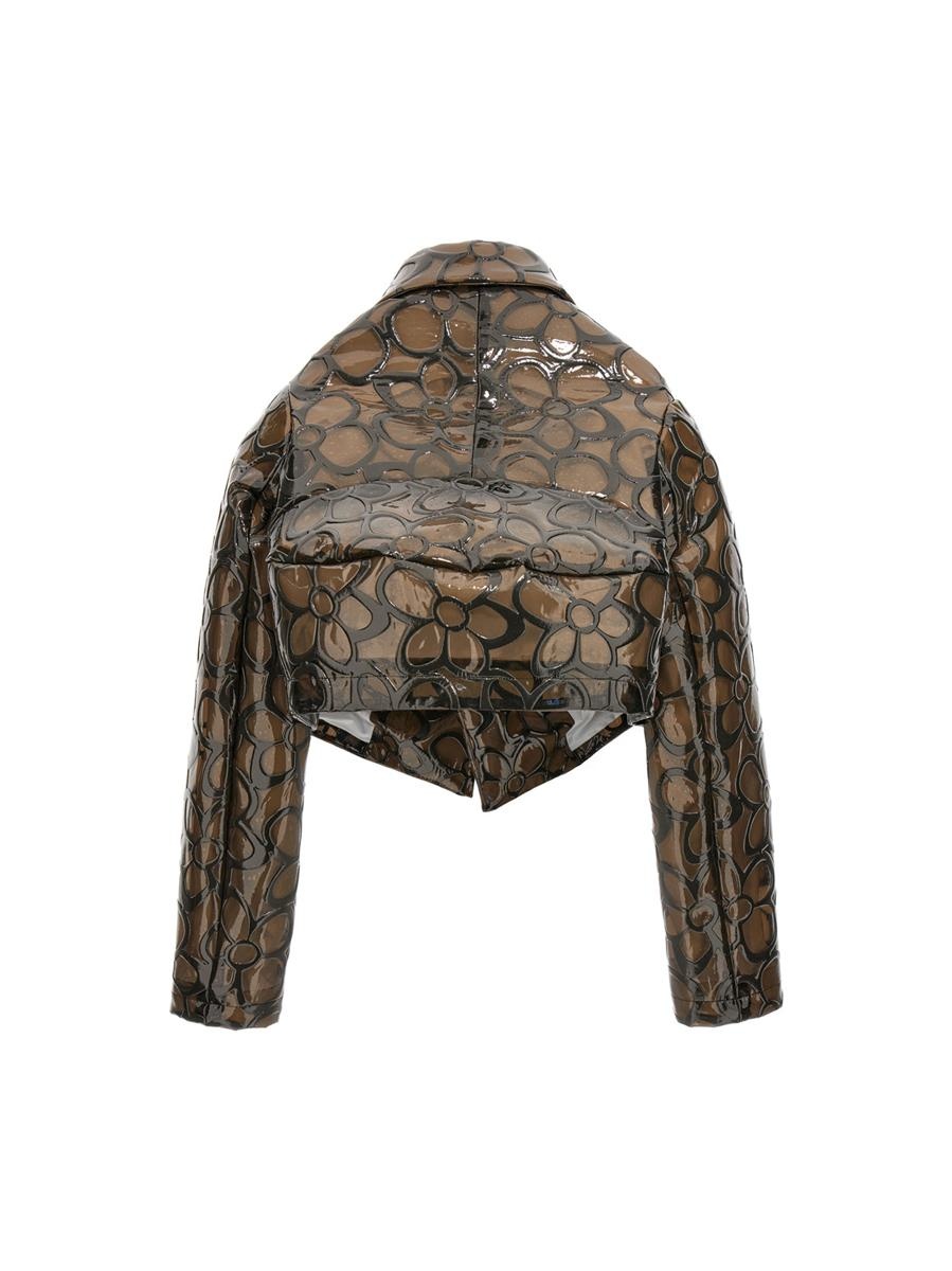 ジャケット COMME des GARCONS Floral PVC cropped jacket Comme Des Garçons COMME DES GARÇONS FLORAL PVC CROPPED
