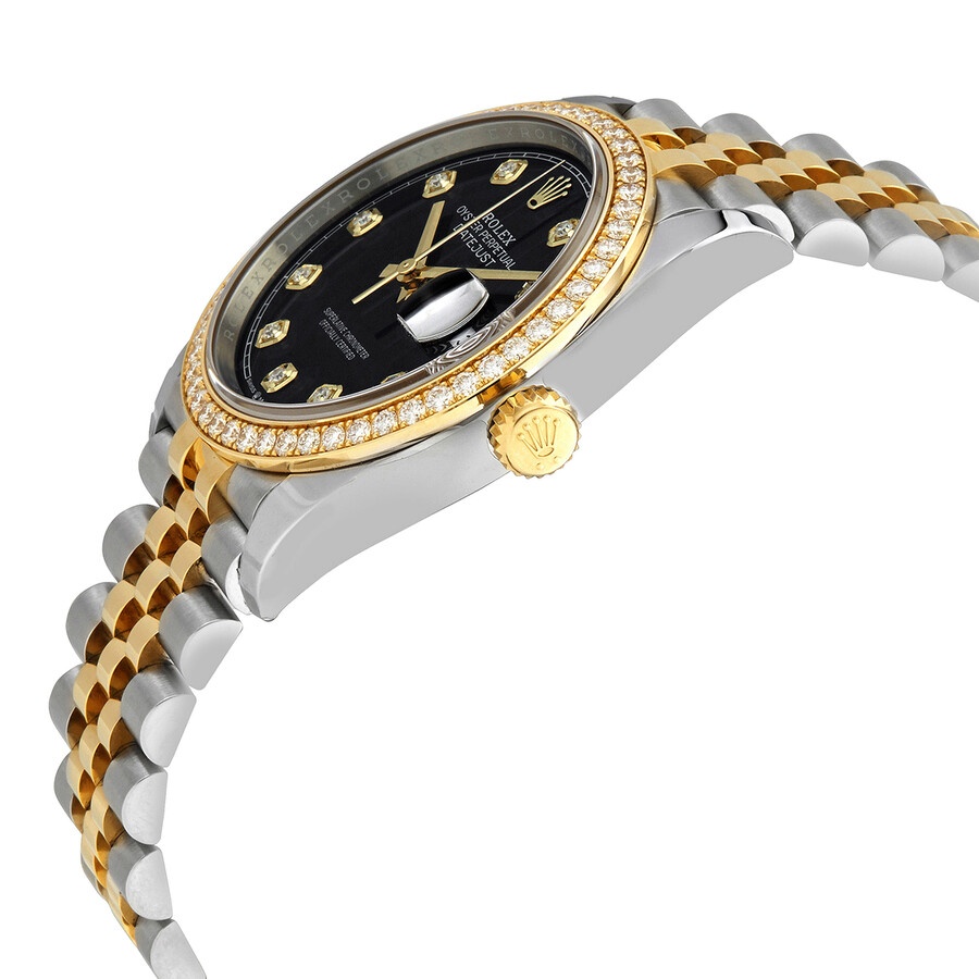 Rolex Datejust 36 Black Diamond Dial Men's Steel and 18kt Yellow Gold Jubilee Watch 126283BKDJ - 2